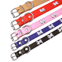 Leather Dog Cat Collar Adjustable Puppy Kitten Collars Bone Dog Necklace Accessories for Small Dogs Cats Chihuahua Pet Product