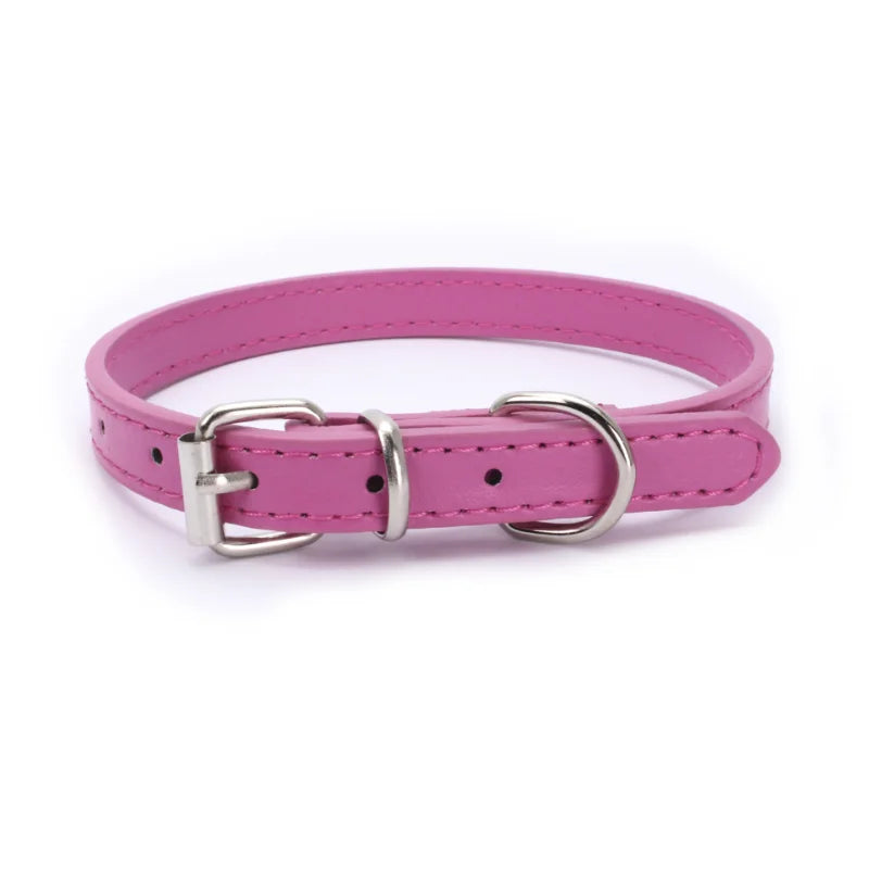 Alloy Buckle Leather Dog Collar Cat Collar Size Adjustable Small and Medium Dog Puppy Collar Dog Supplies